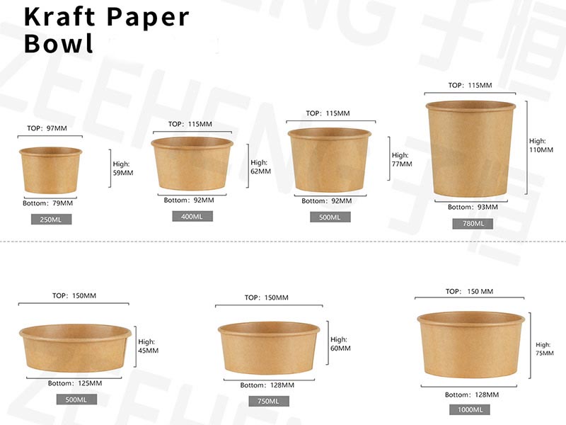 disposable kraft paper bowls