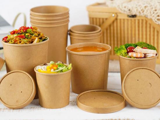 Kraft Paper Soup Container,Kraft Salad Bowls,Disposable Kraft Paper Bowl