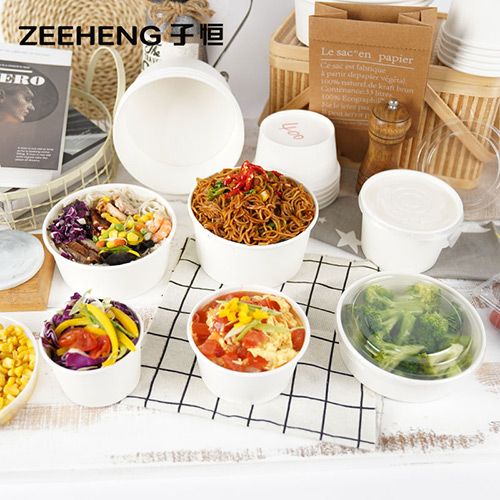 ZEEHENG Take Out Paper Bowl, Suitable For All Kinds of Food